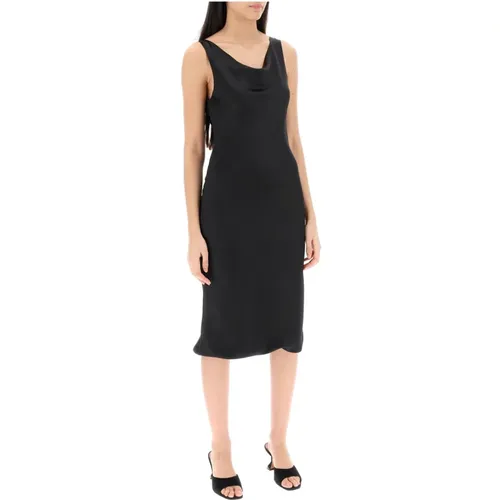 Satin Cowl Neck Midi Kleid , Damen, Größe: M - Norma Kamali - Modalova