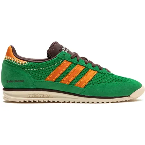 Orange Knitted Sneakers , male, Sizes: 8 UK - Adidas - Modalova