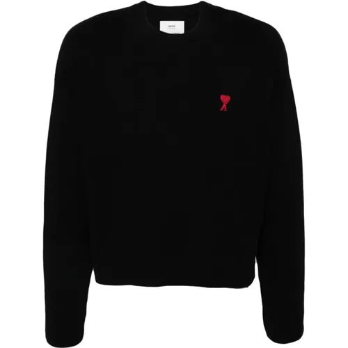 RED AMI DE Coeur Crewneck Sweater , male, Sizes: S, M, L, 2XL, XL - Ami Paris - Modalova