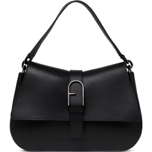 Schwarze Trapezförmige Tasche mit Arco-Logo , Damen, Größe: ONE Size - Furla - Modalova