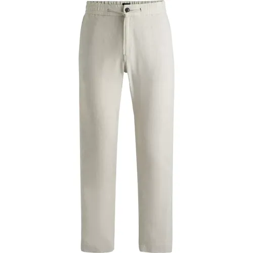 Linen Tapered-Fit Sanderson Style Pants , male, Sizes: 2XL - Hugo Boss - Modalova