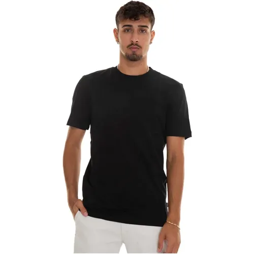 Kurzarm Rundhals T-Shirt mit abstraktem Design , Herren, Größe: L - Boss - Modalova