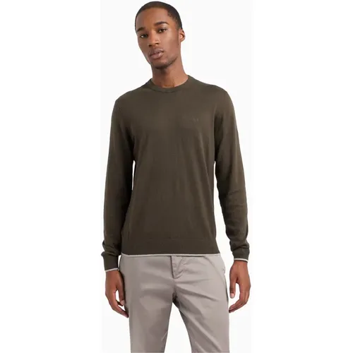 Schwarzer Oliv Pullover 1897 Modell , Herren, Größe: L - Armani Exchange - Modalova