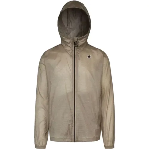 Short Men`s Cleon Nylon Ripstop Jacket - Beige Taupe , male, Sizes: L, S - K-way - Modalova