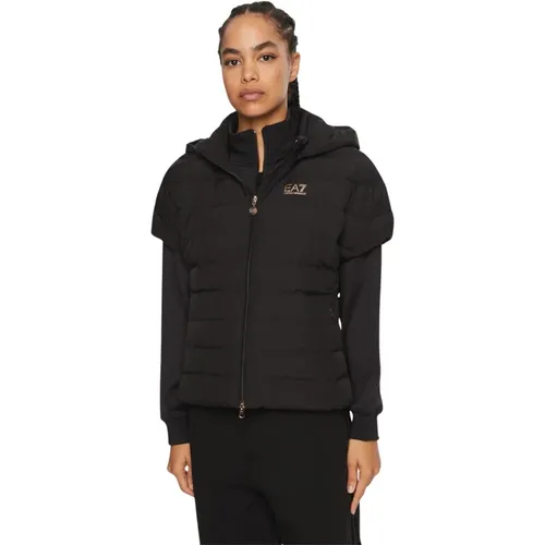 Schwarze ärmellose Jacke 6Dtb03 , Damen, Größe: XS - Emporio Armani EA7 - Modalova