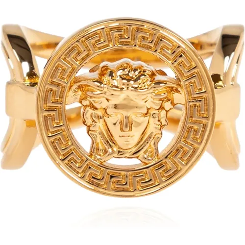 Ring mit Logo , Damen, Größe: 50 MM - Versace - Modalova