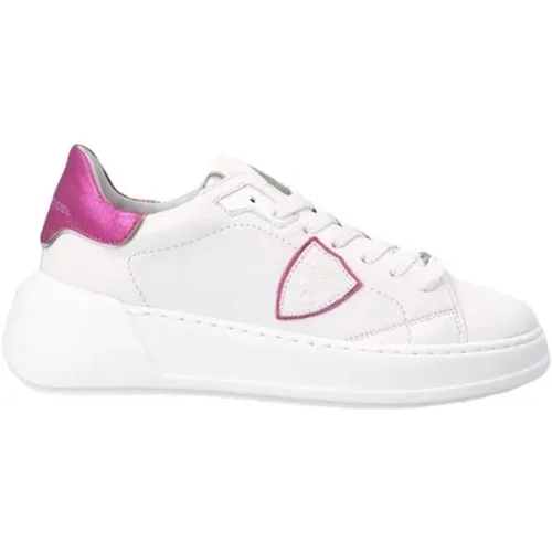 Weiße Tres Temple Low Top Sneakers , Damen, Größe: 38 EU - Philippe Model - Modalova