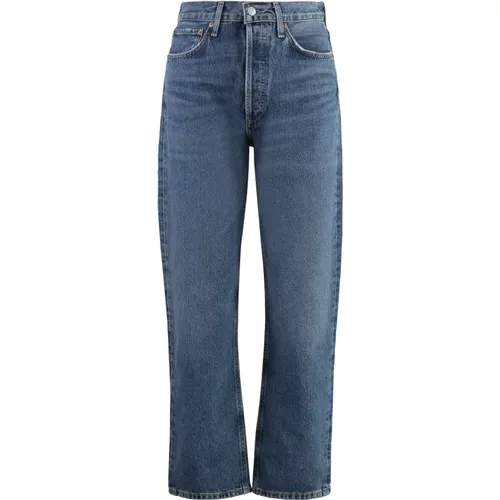 Klassische Straight Leg Jeans, 100% Baumwolle , Damen, Größe: W27 - Agolde - Modalova