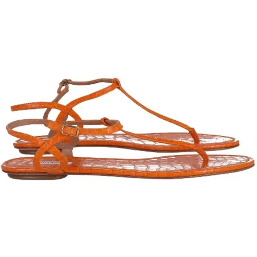 Pre-owned Leather sandals , female, Sizes: 8 1/2 UK - Aquazzura Pre-owned - Modalova