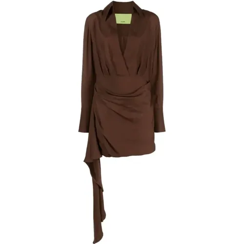 Silk Dress with Draped Detailing , female, Sizes: XL - Gauge81 - Modalova