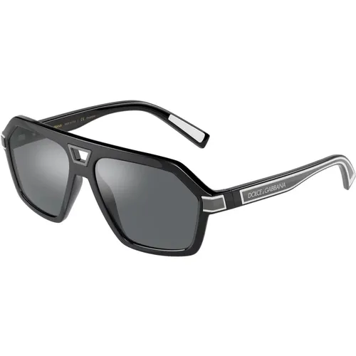 Schwarze/Graue Sonnenbrille , Herren, Größe: 58 MM - Dolce & Gabbana - Modalova