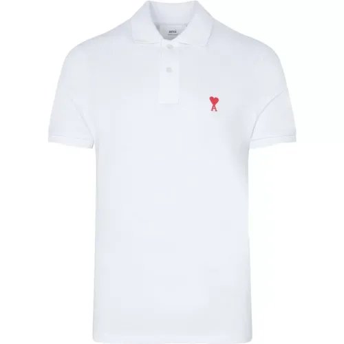 Cotton Polo Shirt with Embroidered Logo , male, Sizes: 2XL - Ami Paris - Modalova