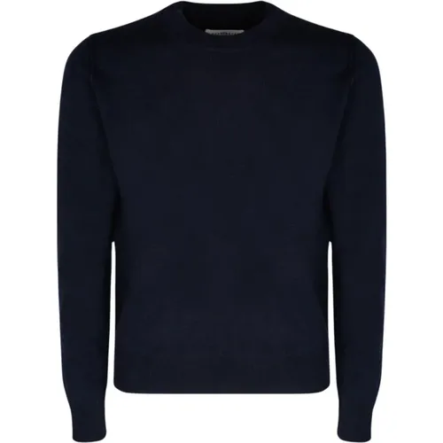 Navy Cashmere Crew Neck Jumper , male, Sizes: L, S, M - Maison Margiela - Modalova