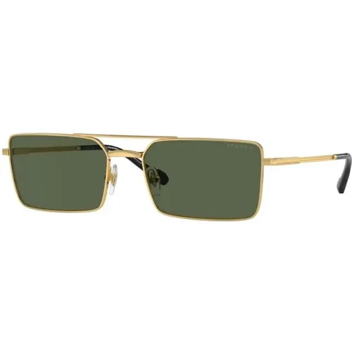 Polarisierte grüne Sonnenbrille mit goldener Fassung,Sunglasses - Vogue - Modalova