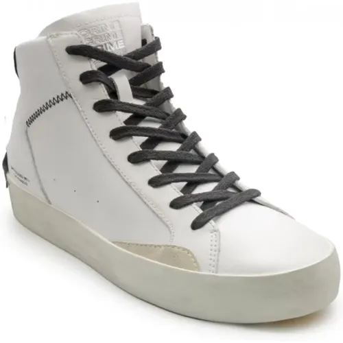 Weiße High Top Distressed Sneakers , Herren, Größe: 40 EU - Crime London - Modalova