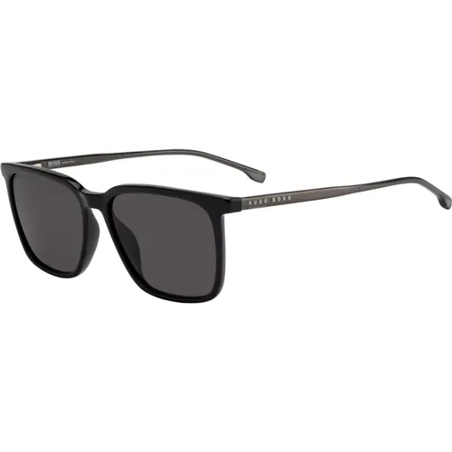 Schwarze/Graue Sonnenbrille , Herren, Größe: 56 MM - Hugo Boss - Modalova