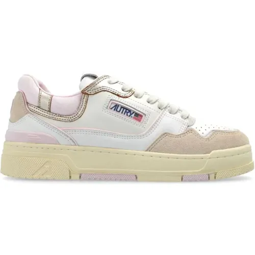 CLC Low Sneakers in , Beige, Pink , female, Sizes: 2 UK, 7 UK, 6 UK, 5 UK, 3 UK, 4 UK, 8 UK - Autry - Modalova