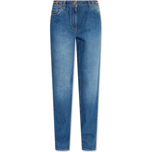Jeans mit Logo , Damen, Größe: W25 - Versace - Modalova