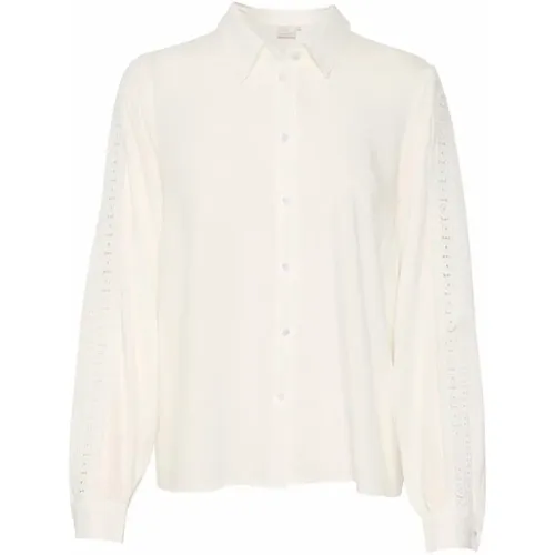Chalk Lace Detail Shirt , female, Sizes: XS, L - Kaffe - Modalova