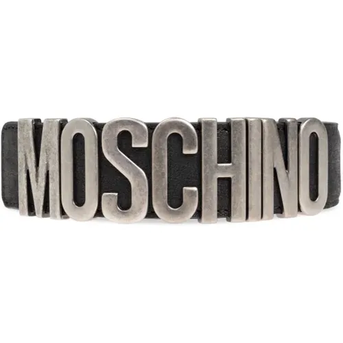 Belt with logo , male, Sizes: S - Moschino - Modalova