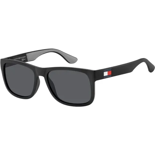 Stilvolle Sonnenbrille in Schwarz/Grau , Herren, Größe: 56 MM - Tommy Hilfiger - Modalova