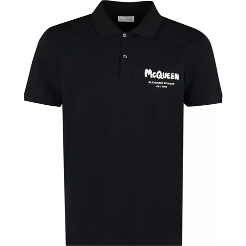 Cotton-piqué polo shirt , male, Sizes: S - alexander mcqueen - Modalova