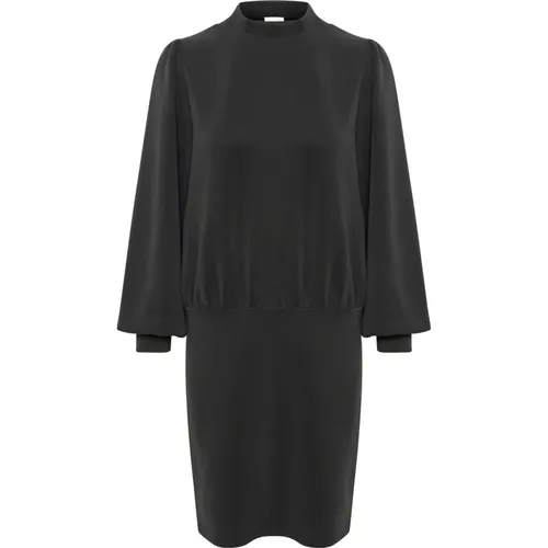 Schwarzes Kleid mit langen Ärmeln , Damen, Größe: 2XL - My Essential Wardrobe - Modalova