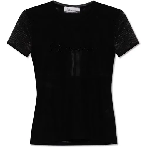 Zweilagiges transparentes T-Shirt , Damen, Größe: S - Blumarine - Modalova