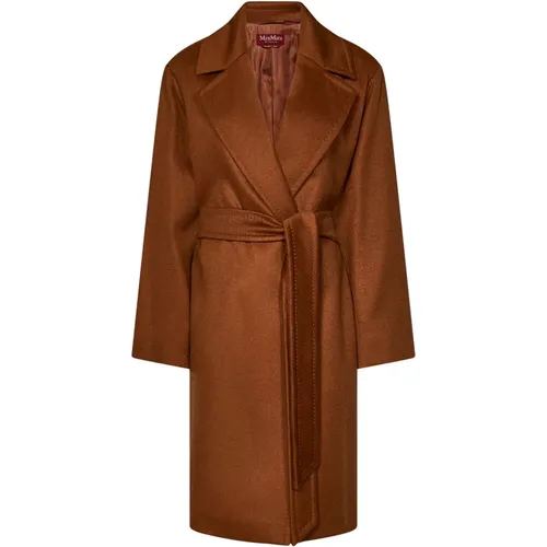 Cashmere Coat with Wide Lapel , female, Sizes: S, M - Max Mara - Modalova