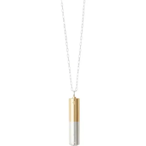 Silver Battery Charm Necklace , male, Sizes: ONE SIZE - Ambush - Modalova