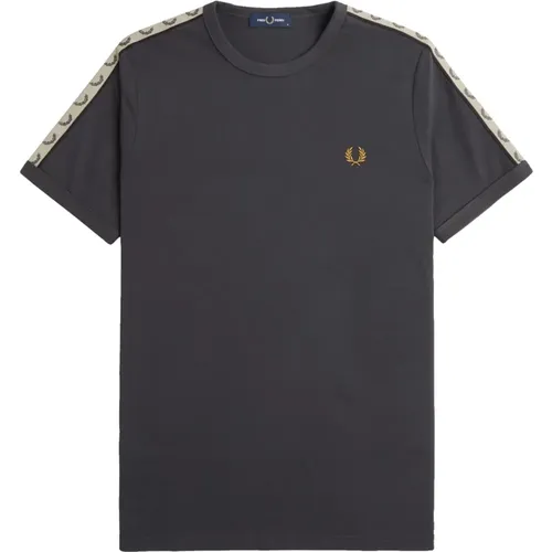 Anchor Grey/Black Ringer Tee , male, Sizes: XL, 2XL, M, L - Fred Perry - Modalova