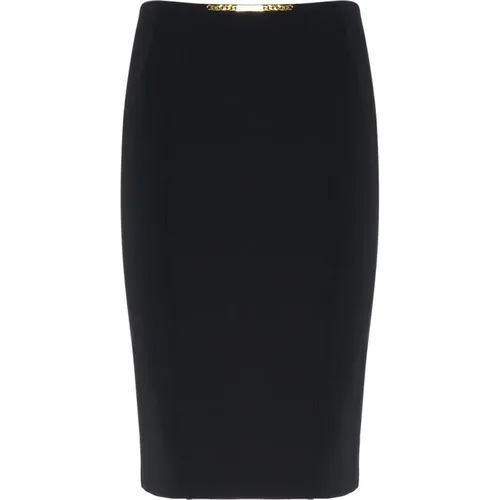 Stretch Crepe Midi Skirt , female, Sizes: S - Elisabetta Franchi - Modalova