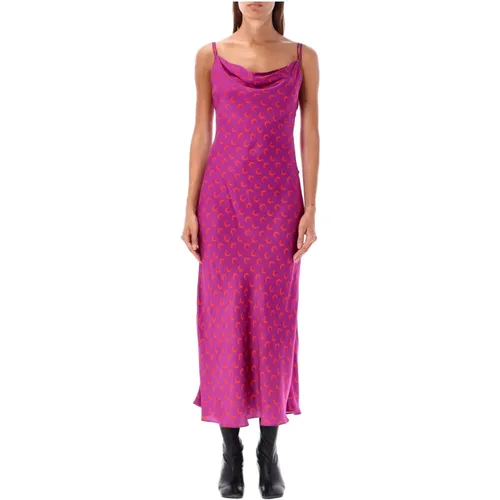 Moon Flou Slip Kleid Lila , Damen, Größe: XS - Marine Serre - Modalova