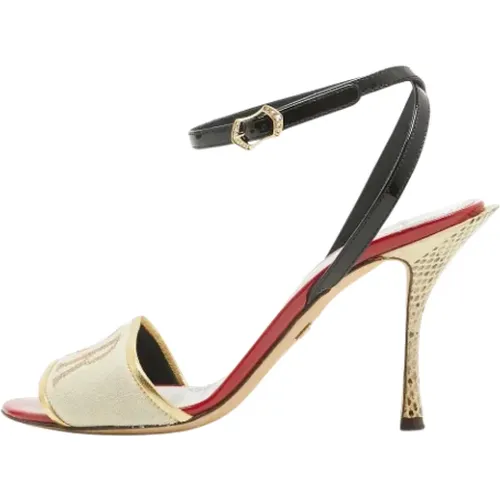 Pre-owned Canvas sandals , female, Sizes: 4 1/2 UK - Dolce & Gabbana Pre-owned - Modalova