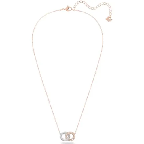 Stein Verflochtene Ringe Halskette Weiß Roségold , Damen, Größe: ONE Size - Swarovski - Modalova