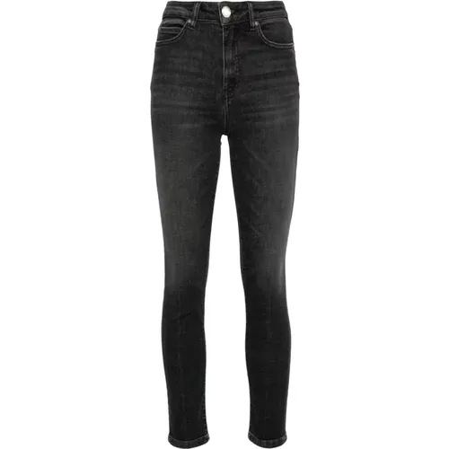 Graue Skinny Jeans mit Perlen Details , Damen, Größe: W26 - pinko - Modalova