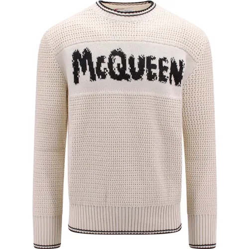 Graffiti Cotton Sweater Aw23 , male, Sizes: M, S, L - alexander mcqueen - Modalova