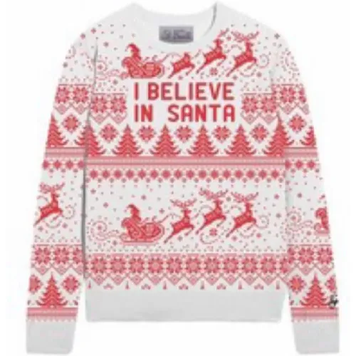 Cashmere Jacquard Sweater I Believe Santa , male, Sizes: XS, L, M, S - MC2 Saint Barth - Modalova