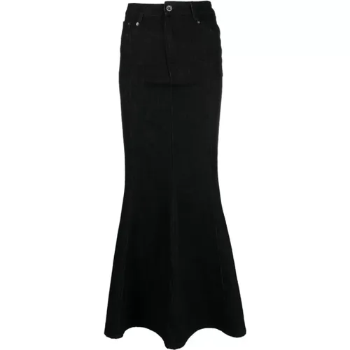 Flared Denim Skirt , female, Sizes: XS, S, 2XS - Self Portrait - Modalova