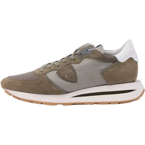 Paris Sneaker Tropez Haute Low Mondial Vert Tklu W004 - 41 , Herren, Größe: 44 EU - Philippe Model - Modalova