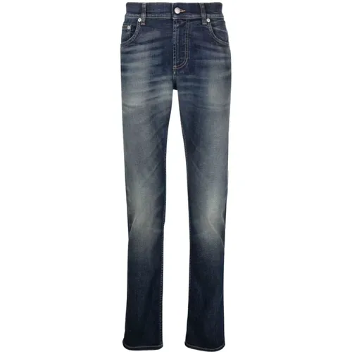 Straight Jeans with Stonewashed and Whiskering Effect , male, Sizes: M - alexander mcqueen - Modalova