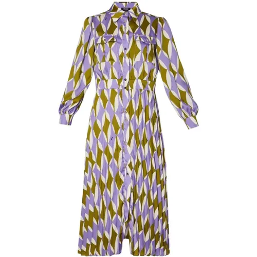 Midi Dress with Geometric Pattern , female, Sizes: M, S - Liu Jo - Modalova