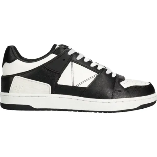 Niedrige Ledersneakers - Schwarz - Guess - Modalova