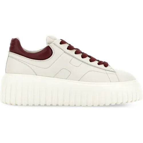 Streifen Sneakers Elfenbein Sportlich Vielseitige Linien , Damen, Größe: 37 1/2 EU - Hogan - Modalova