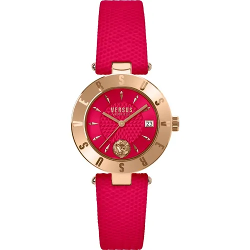 Red Silicone Strap Watch with Rose Gold Accents , female, Sizes: ONE SIZE - Versus Versace - Modalova