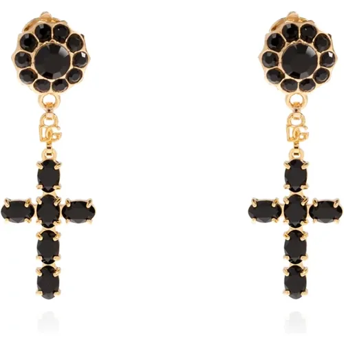 Clip-on Ohrringe mit Anhängern , Damen, Größe: ONE Size - Dolce & Gabbana - Modalova