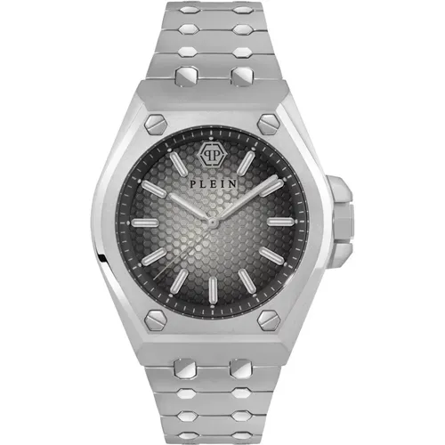 Extreme Gent Silver Black Stainless Steel Watch , male, Sizes: ONE SIZE - Philipp Plein - Modalova