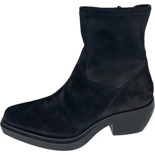 Stretch Leder Wildleder Damen Cowboy Stiefeletten , Damen, Größe: 39 EU - Copenhagen Shoes - Modalova