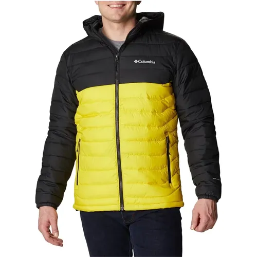 Navy Kapuzen Winterjacke , Herren, Größe: S - Columbia - Modalova