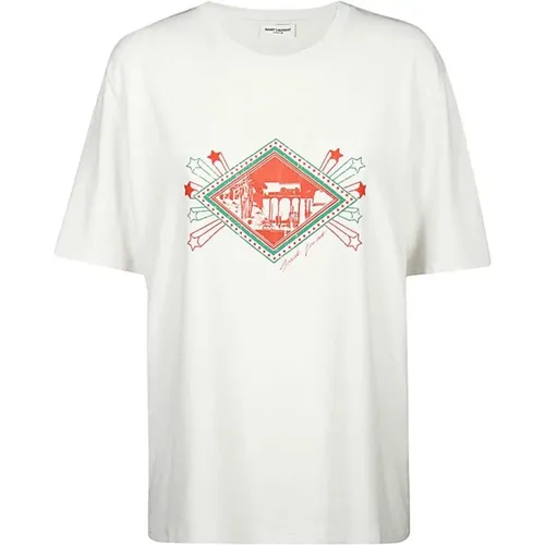 Logo T-Shirt Aw22 , female, Sizes: S - Saint Laurent - Modalova
